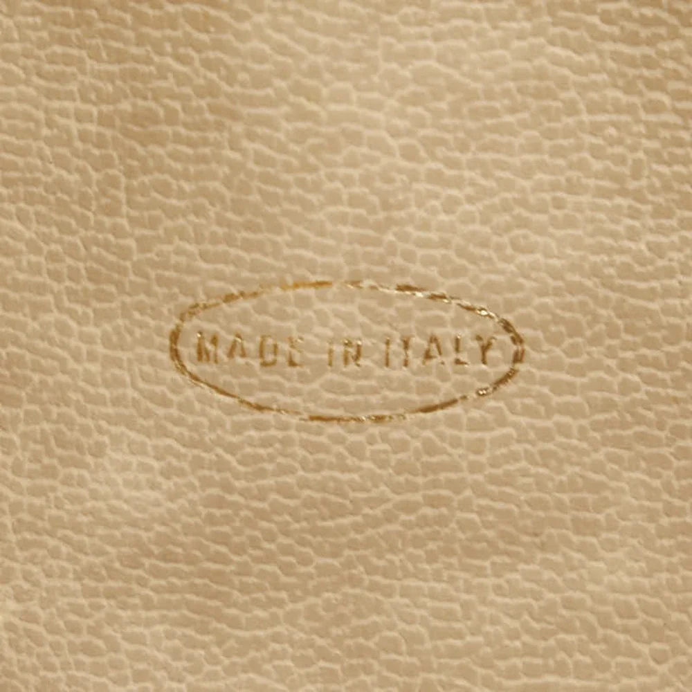 CHANEL Gray Leather Logo Tote Bag